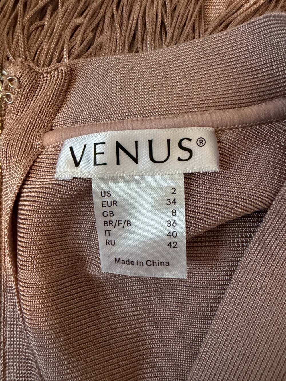 Sleeveless Fringe Bandage Dress - Mauve Pink - VENUS - Picture 3 of 4